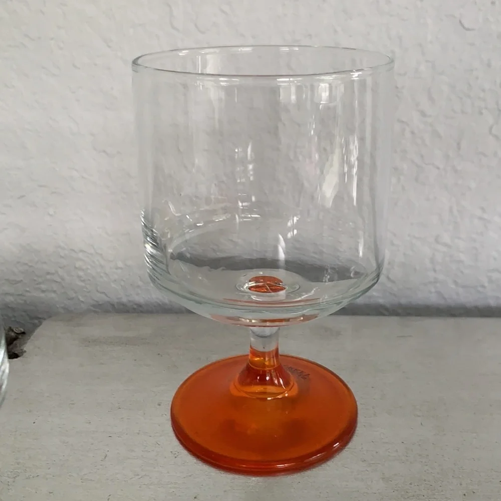 Vintage Set of 4 Multi Color Tinted Glasses
